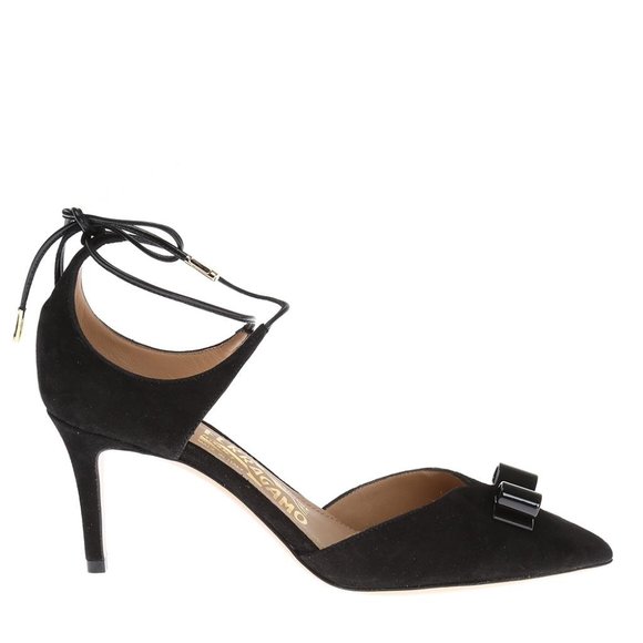 SALVATORE FERRAGAMO 'CAROLYN' SUEDE HEELS - Picture 1 of 4
